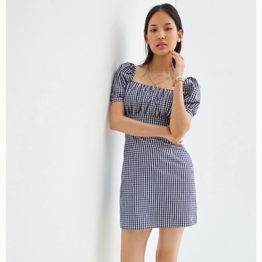Anthropologie Gathered Puff-Sleeve Mini Dress NWT